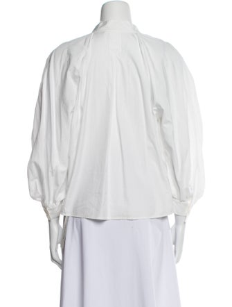 FRAME V-Neck Three-Quarter Sleeve Blouse