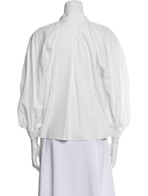 FRAME V-Neck Three-Quarter Sleeve Blouse