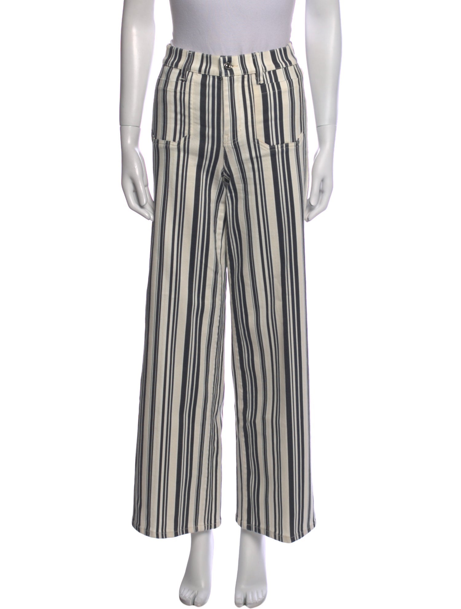 FRAME Striped Wide Leg Pants