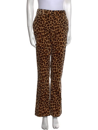 FRAME Animal Print Wide Leg Pants