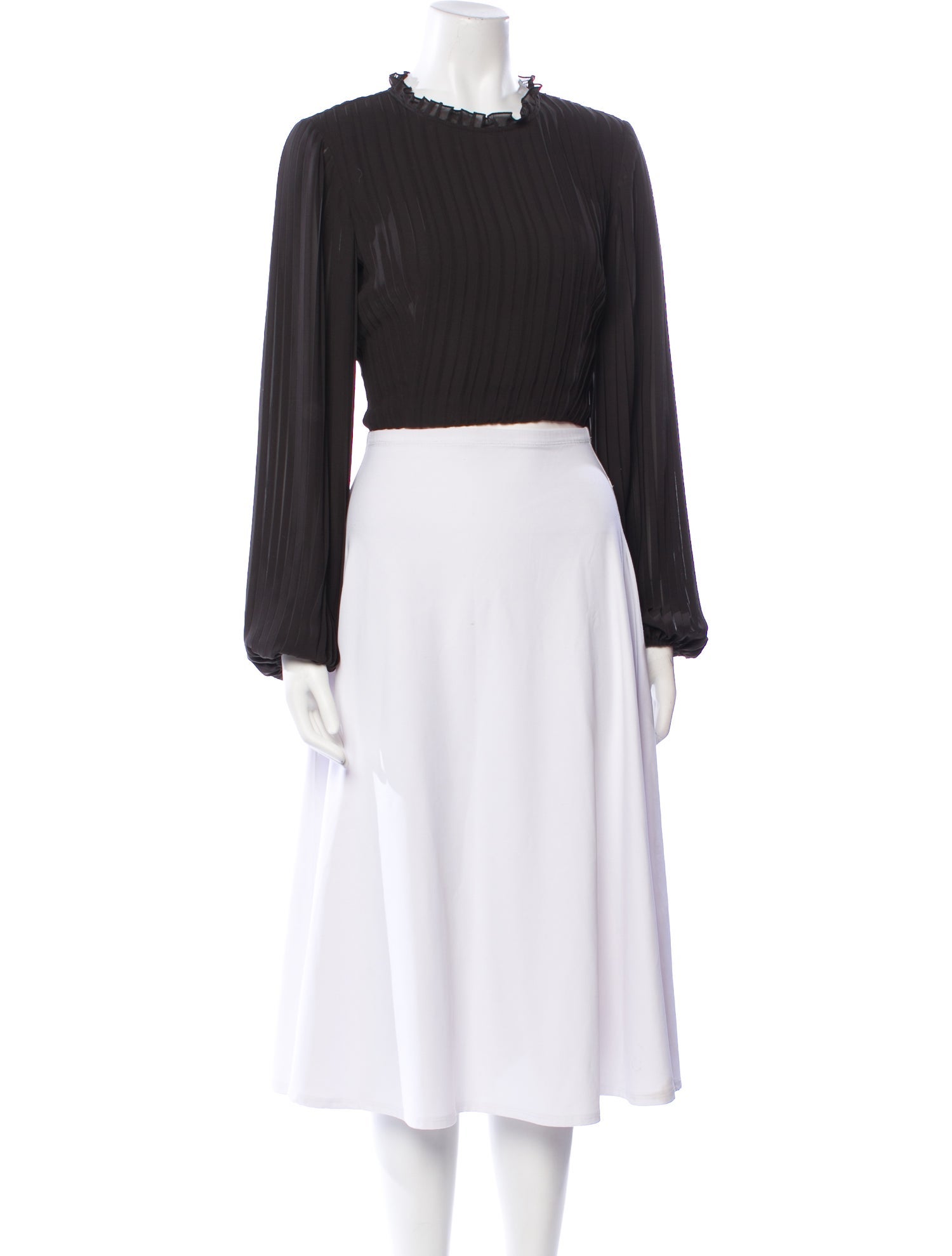 FRAME Crew Neck Long Sleeve Crop Top