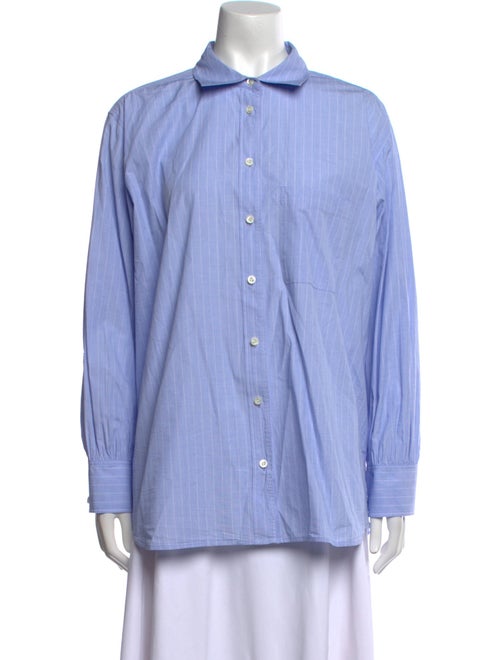 FRAME Striped Long Sleeve Button-Up Top