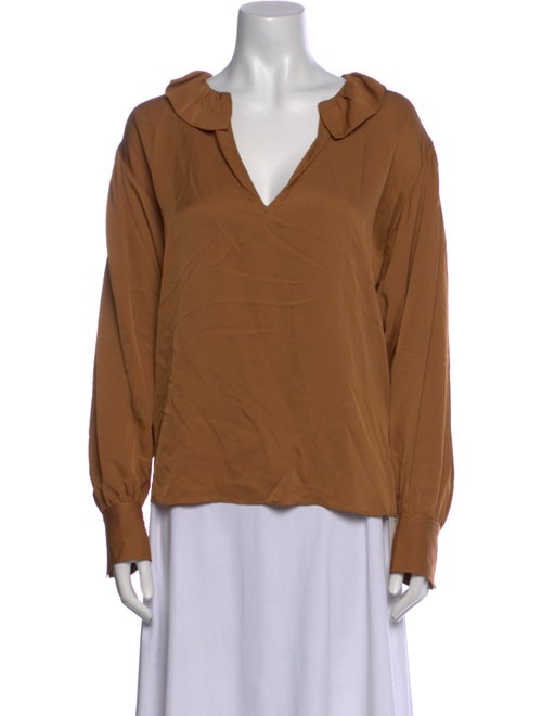 FRAME Silk V-Neck Blouse