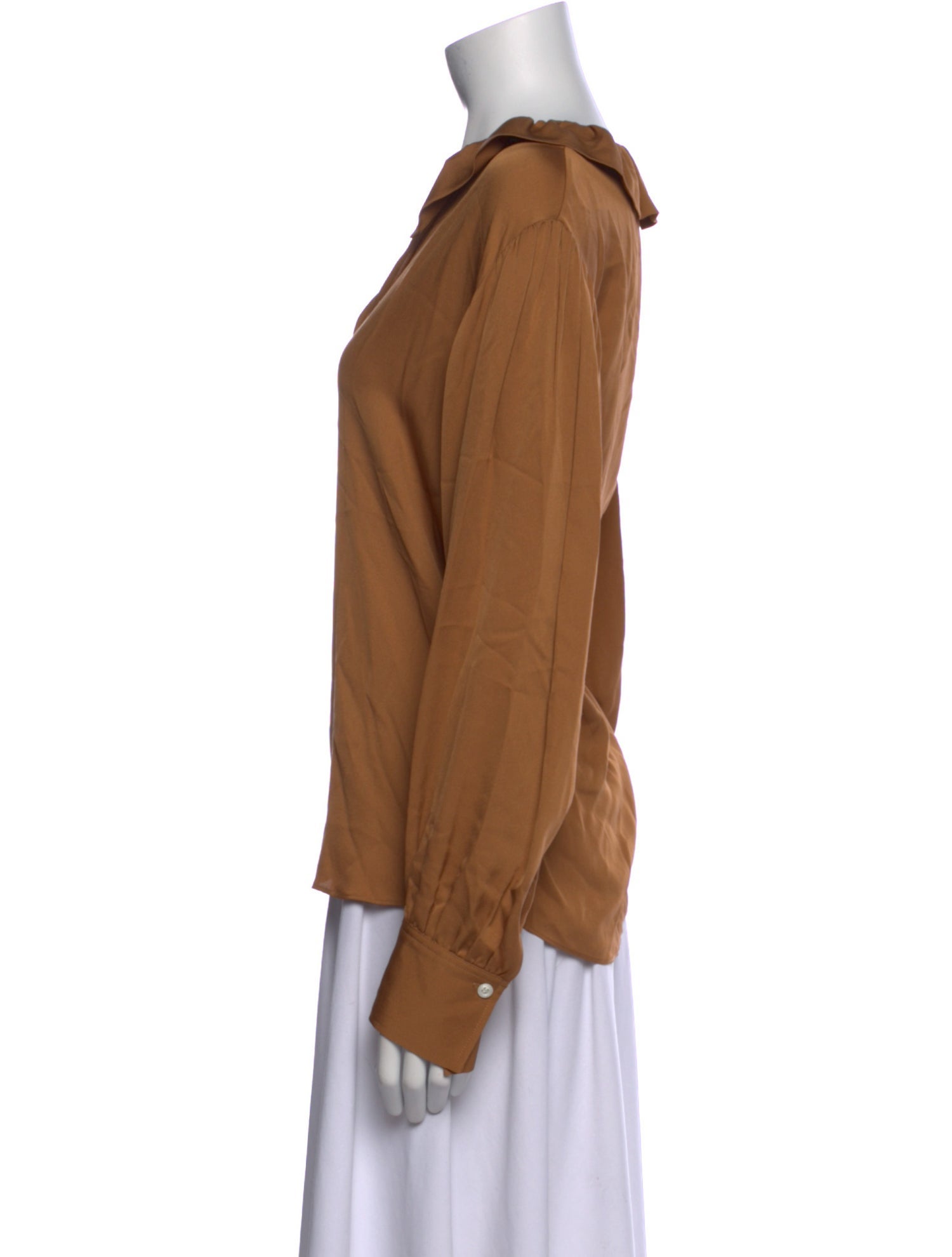 FRAME Silk V-Neck Blouse