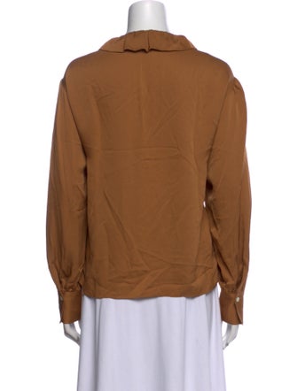 FRAME Silk V-Neck Blouse