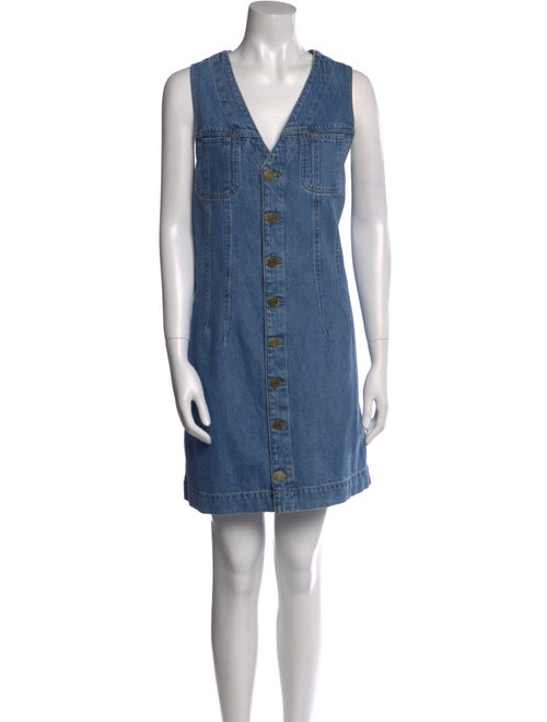 FRAME V-Neck Mini Dress