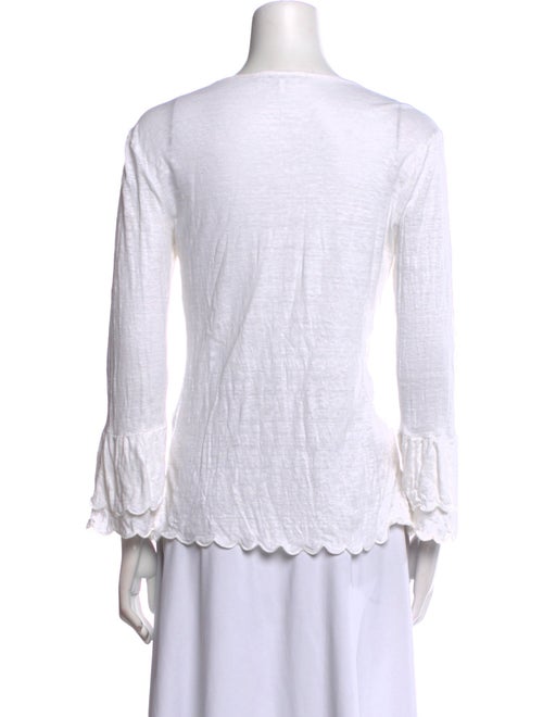 FRAME Linen Scoop Neck Top