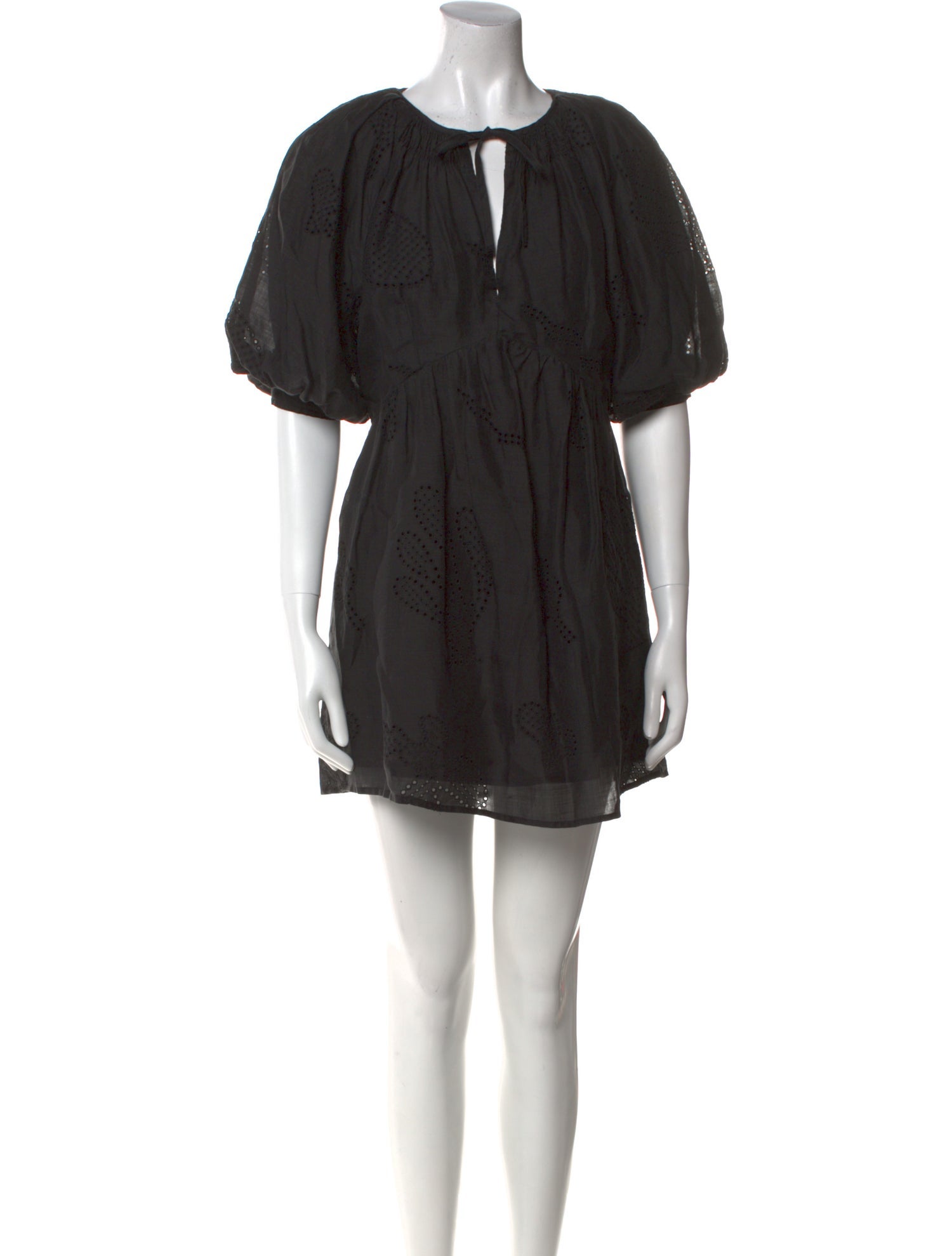 FRAME Tie Neck Mini Dress