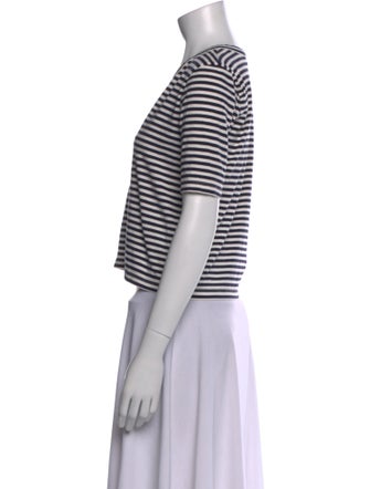 FRAME Striped V-Neck Crop Top