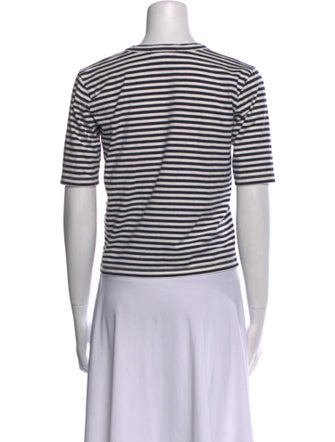 FRAME Striped V-Neck Crop Top