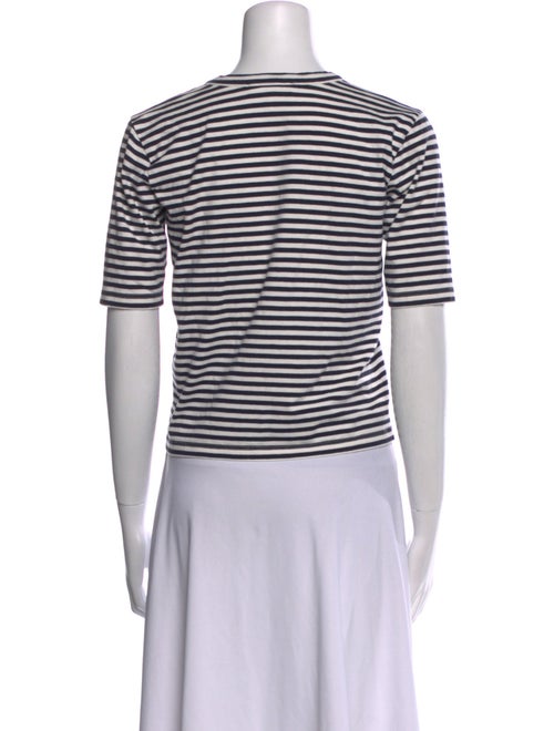 FRAME Striped V-Neck Crop Top