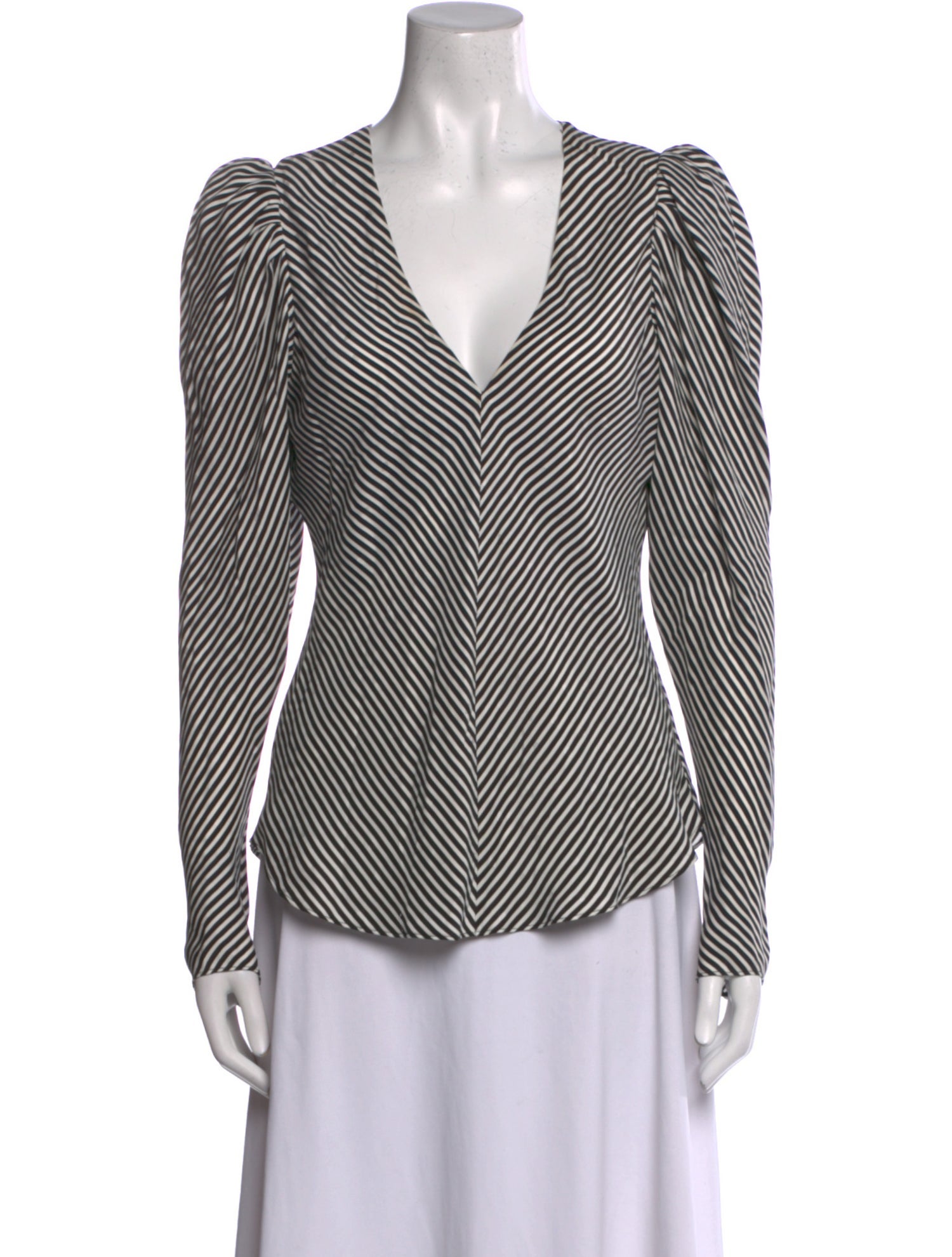 FRAME Silk Striped Top