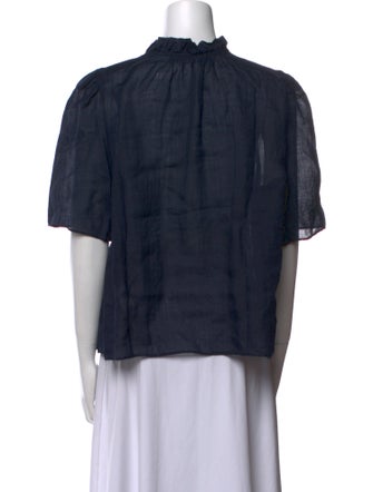 FRAME V-Neck Short Sleeve Blouse