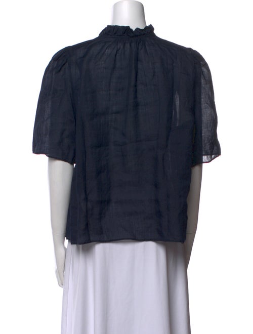 FRAME V-Neck Short Sleeve Blouse