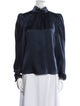 FRAME Silk Mock Neck Blouse