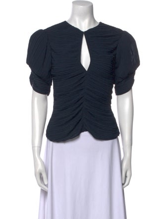 FRAME Crew Neck Short Sleeve Crop Top