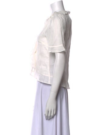 FRAME V-Neck Short Sleeve Crop Top