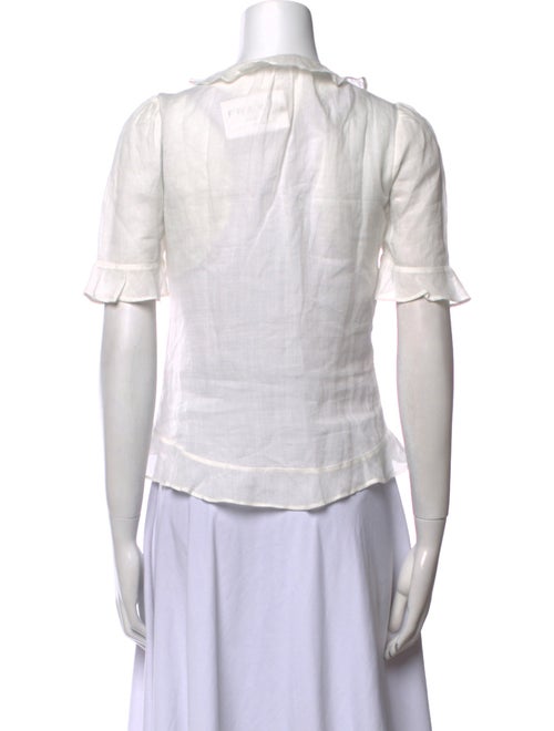 FRAME V-Neck Short Sleeve Crop Top