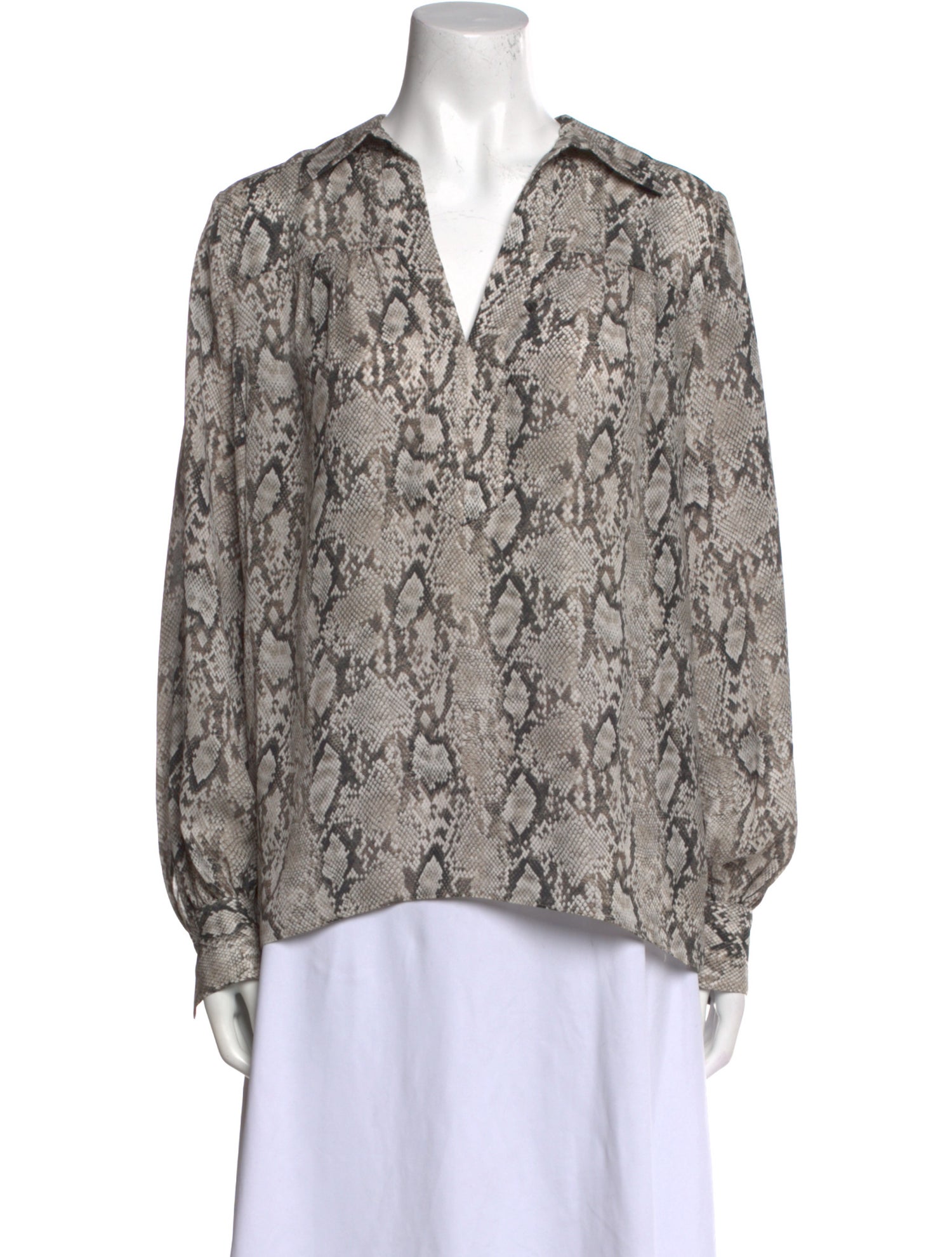 FRAME Silk Animal Print Blouse