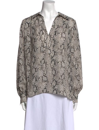 FRAME Silk Animal Print Blouse