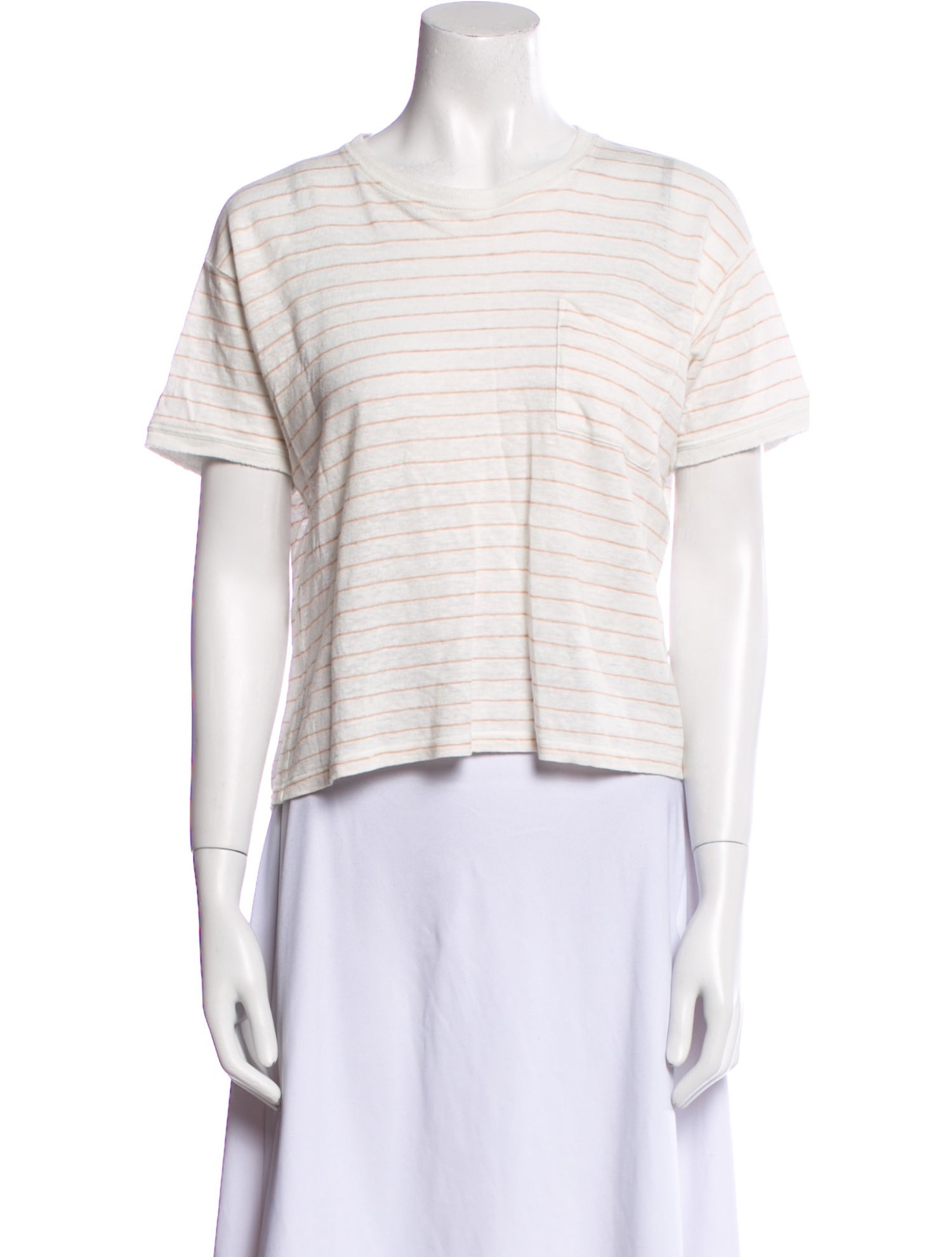 FRAME Striped Bateau Neckline T-Shirt