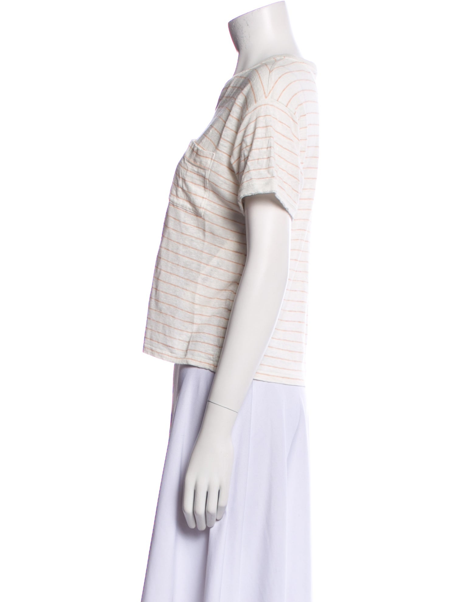 FRAME Striped Bateau Neckline T-Shirt