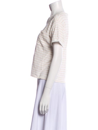 FRAME Striped Bateau Neckline T-Shirt