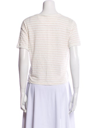 FRAME Striped Bateau Neckline T-Shirt