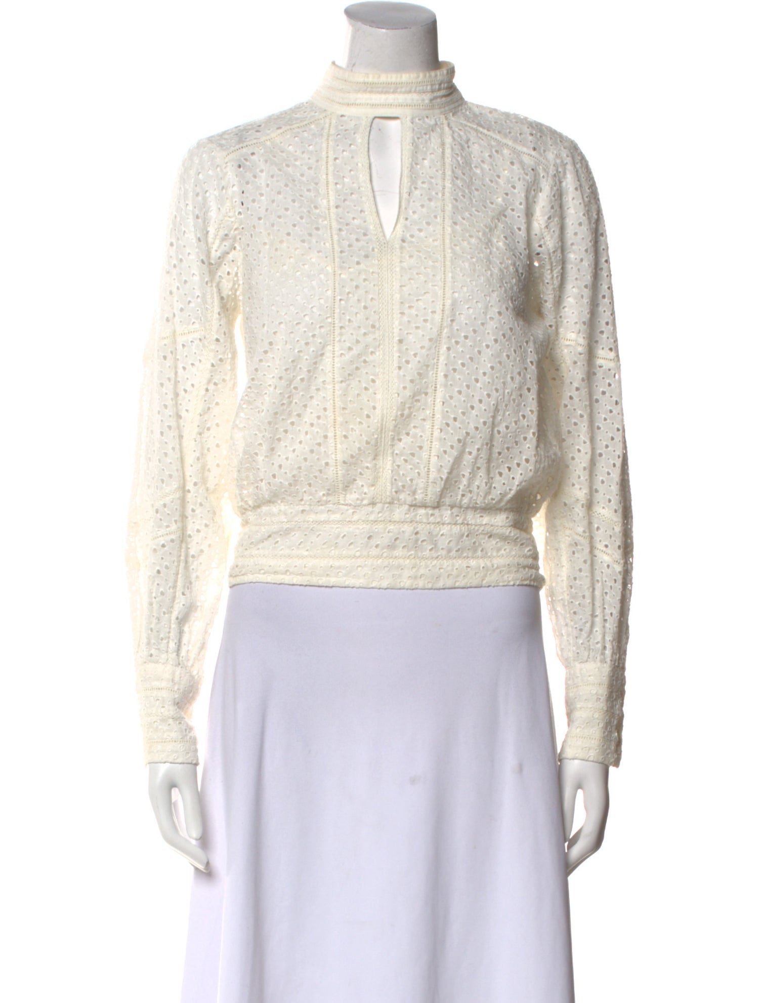 FRAME Mock Neck Long Sleeve Crop Top