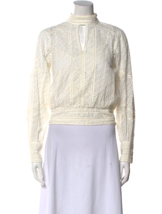 FRAME Mock Neck Long Sleeve Crop Top