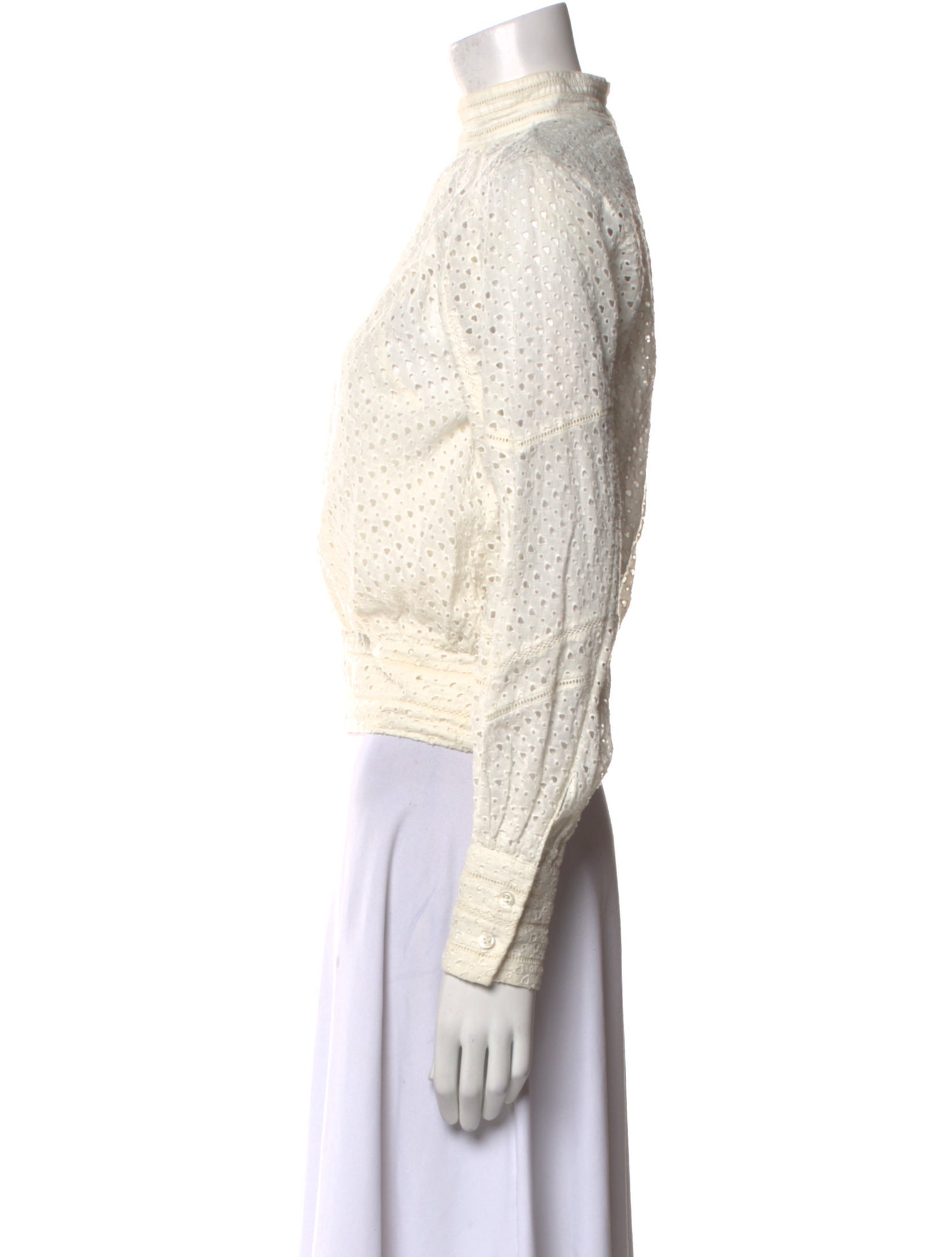 FRAME Mock Neck Long Sleeve Crop Top