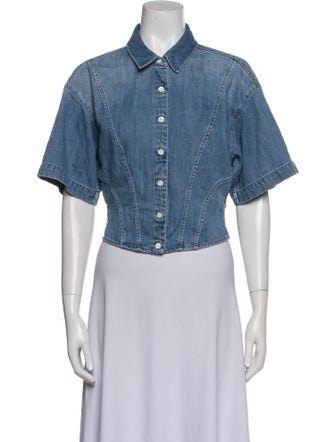 FRAME Short Sleeve Crop Top