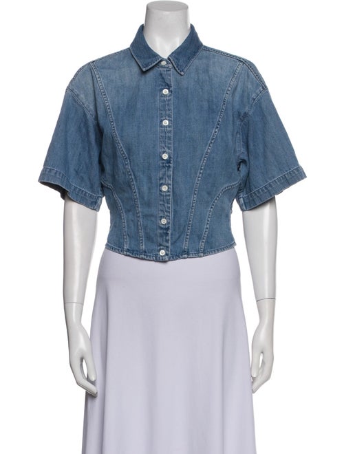 FRAME Short Sleeve Crop Top