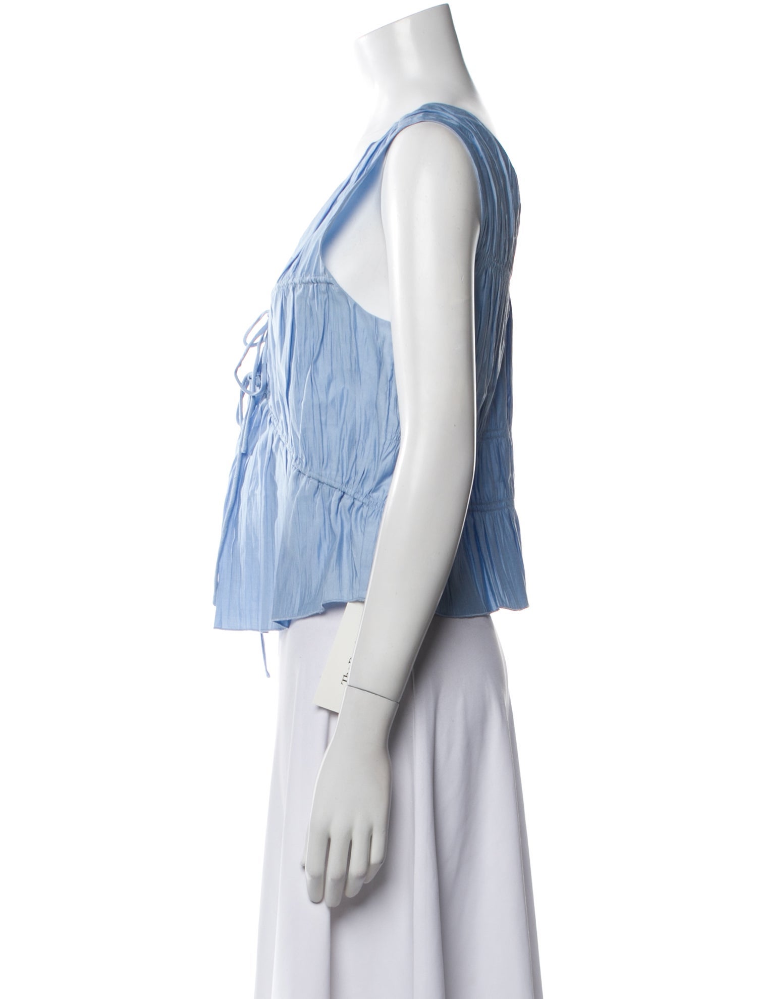 FRAME Striped V-Neck Crop Top