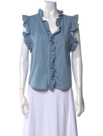 FRAME V-Neck Sleeveless Blouse