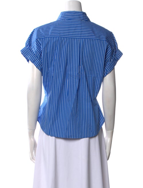 FRAME Striped Short Sleeve Button-Up Top