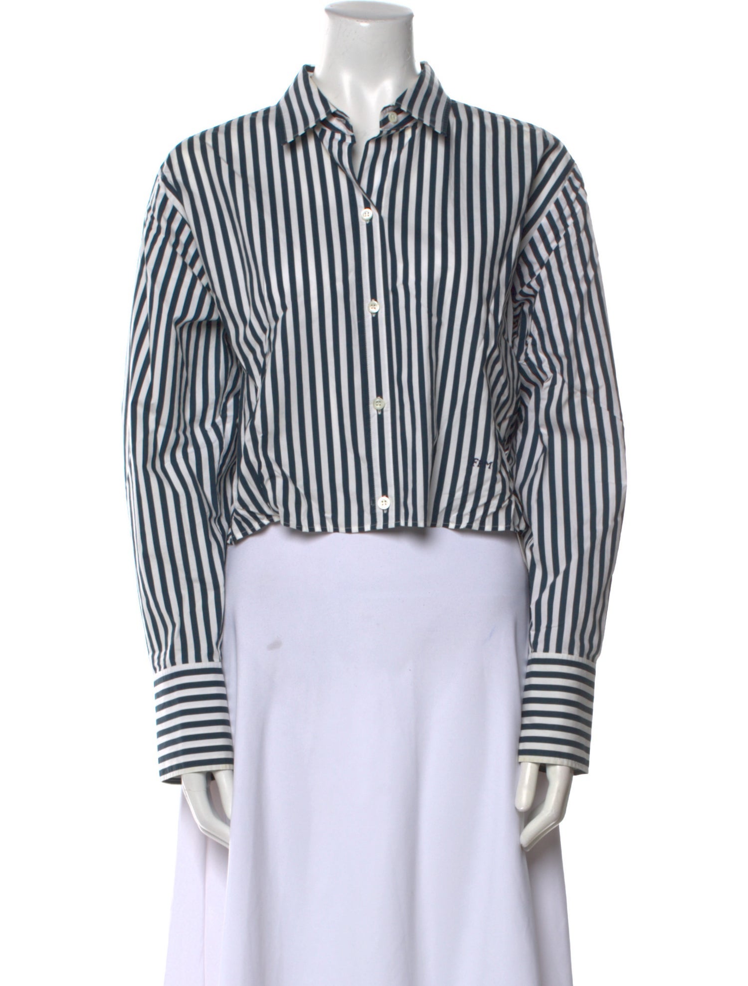 FRAME Striped Long Sleeve Button-Up Top