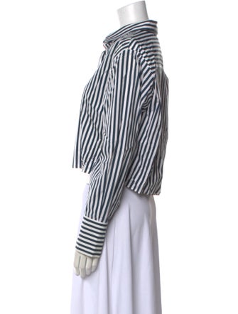 FRAME Striped Long Sleeve Button-Up Top