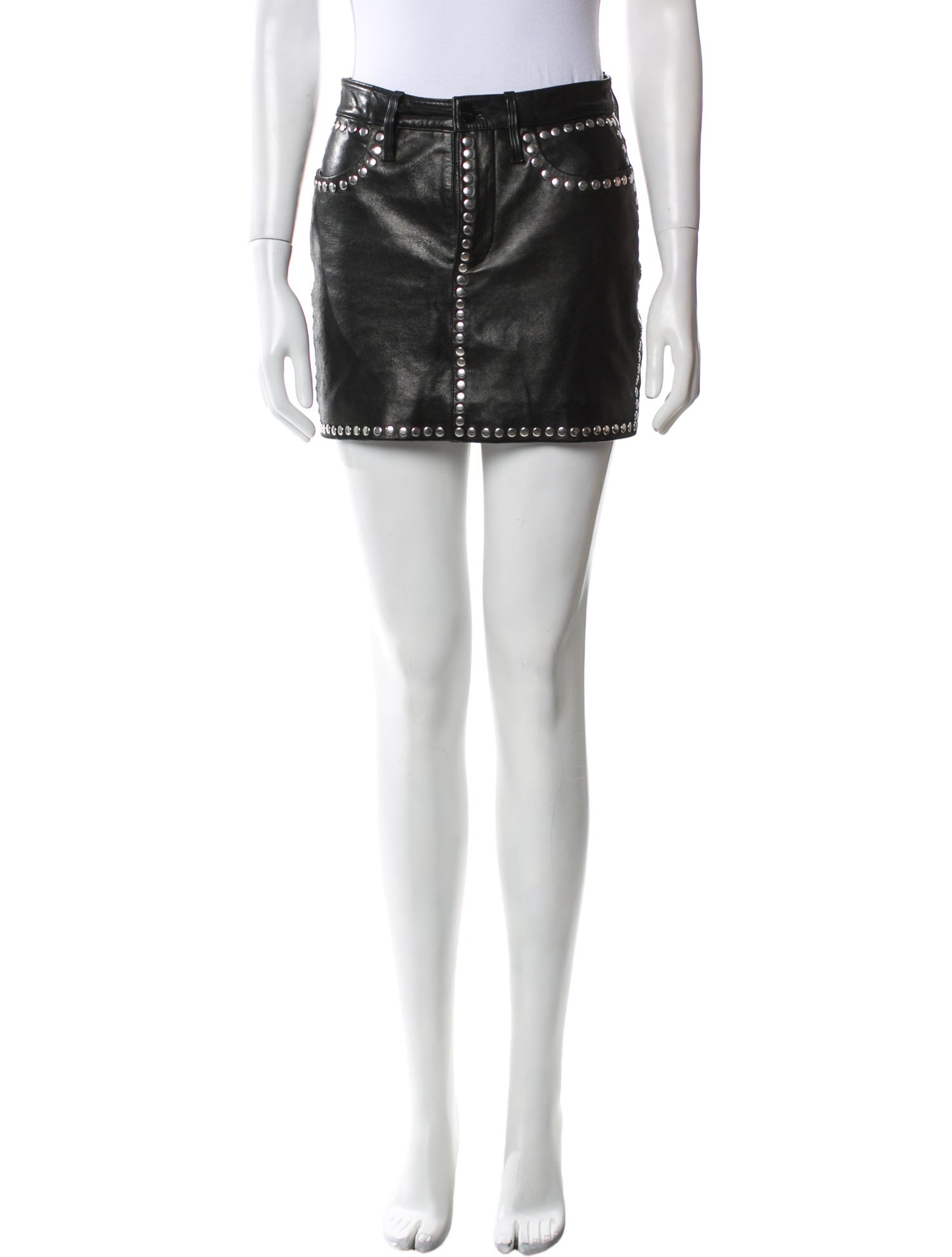 FRAME Lamb Leather Mini Skirt
