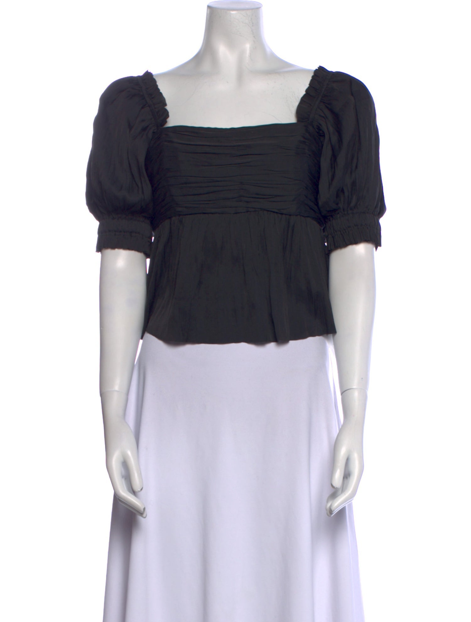 FRAME Square Neckline Short Sleeve Crop Top