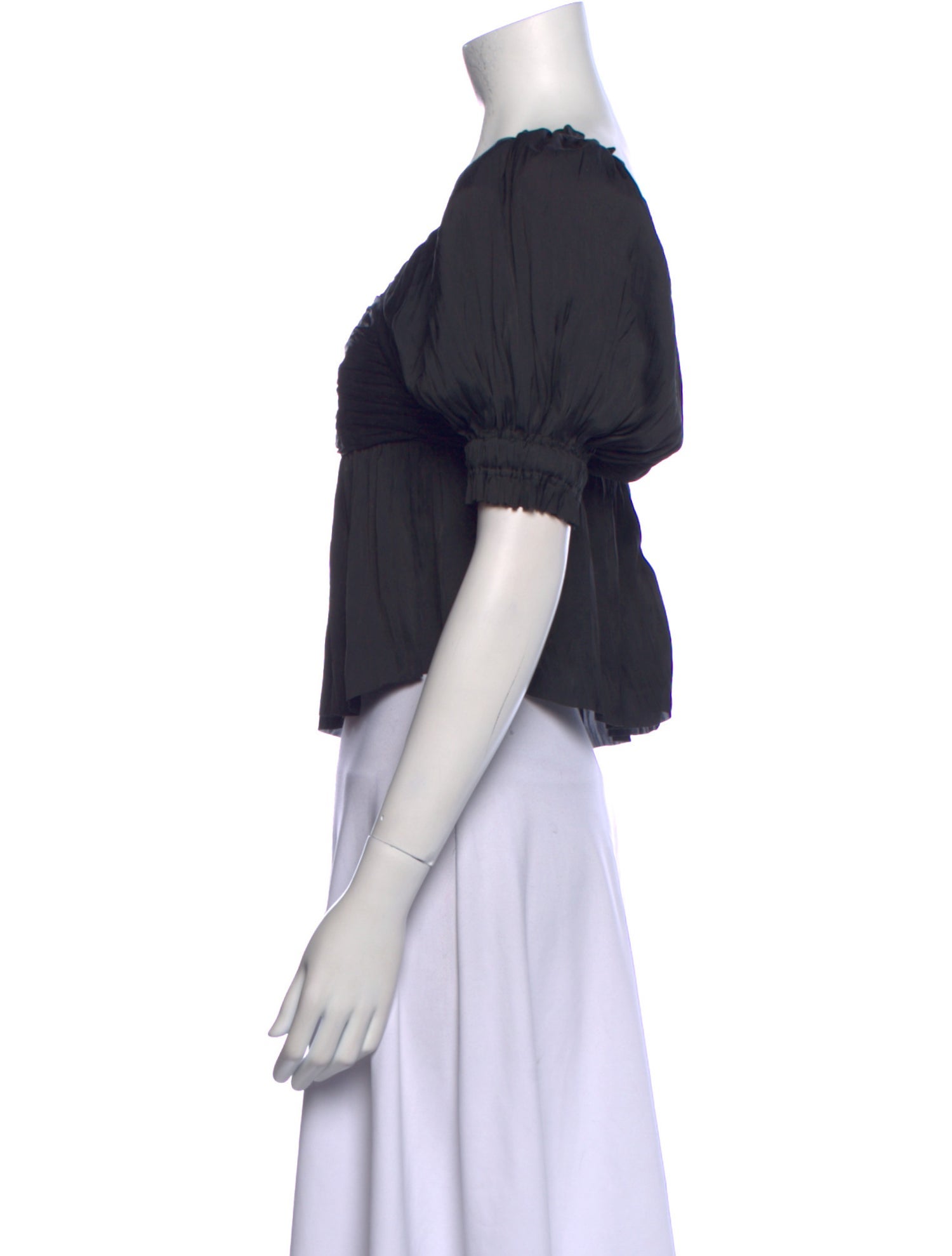 FRAME Square Neckline Short Sleeve Crop Top