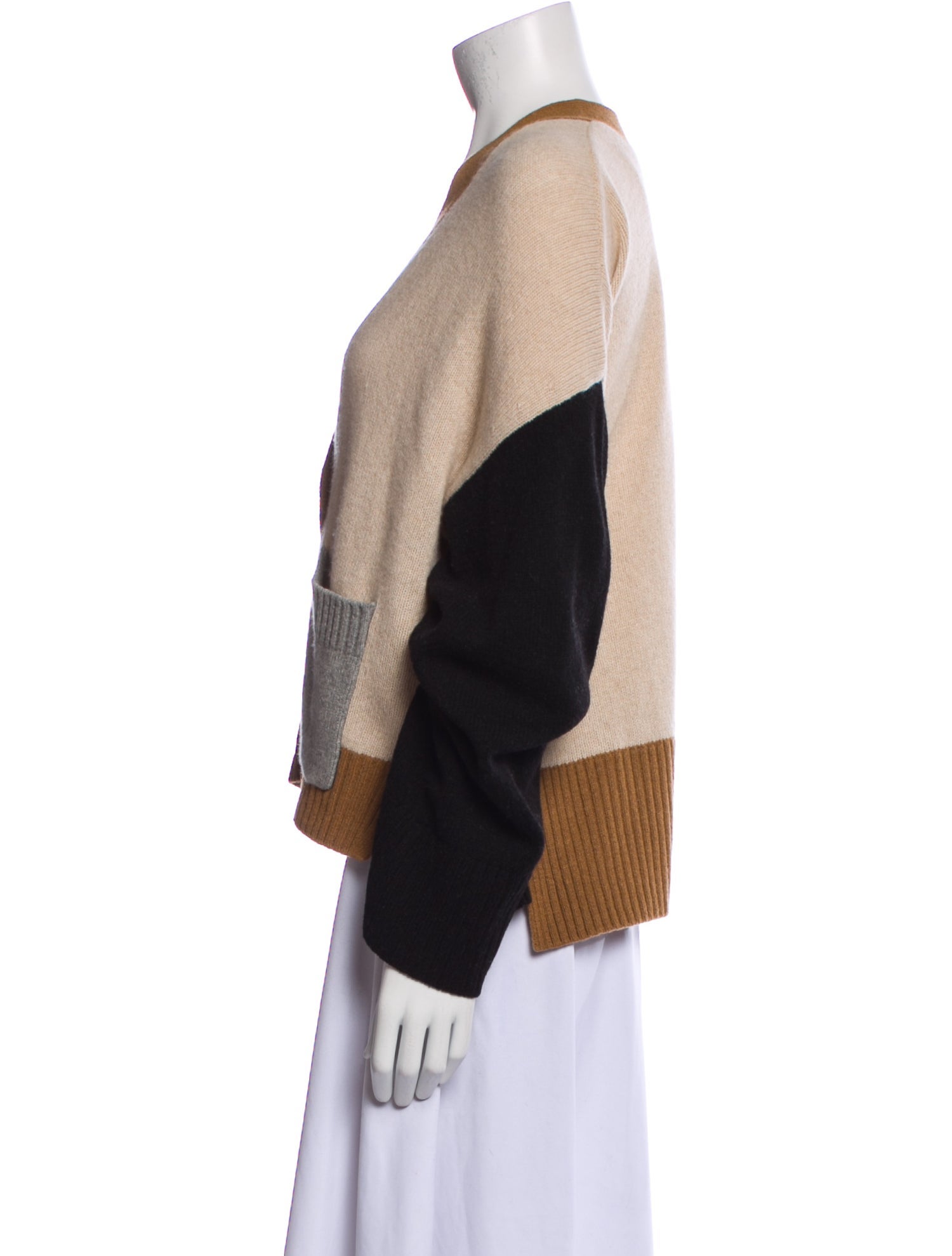 FRAME Cashmere Colorblock Pattern Sweater
