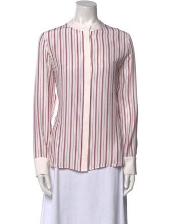 FRAME Silk Striped Blouse