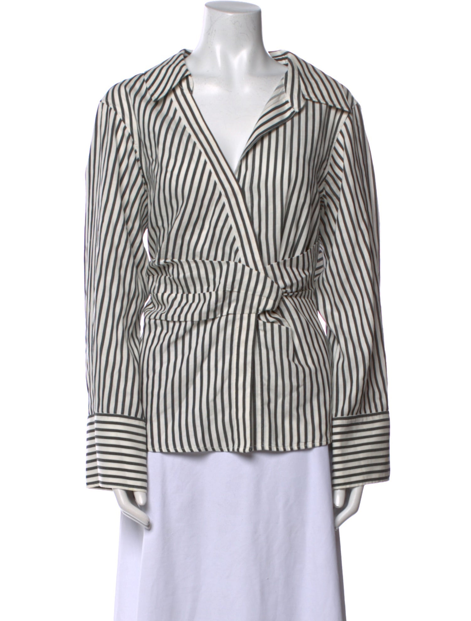 FRAME Striped Long Sleeve Button-Up Top