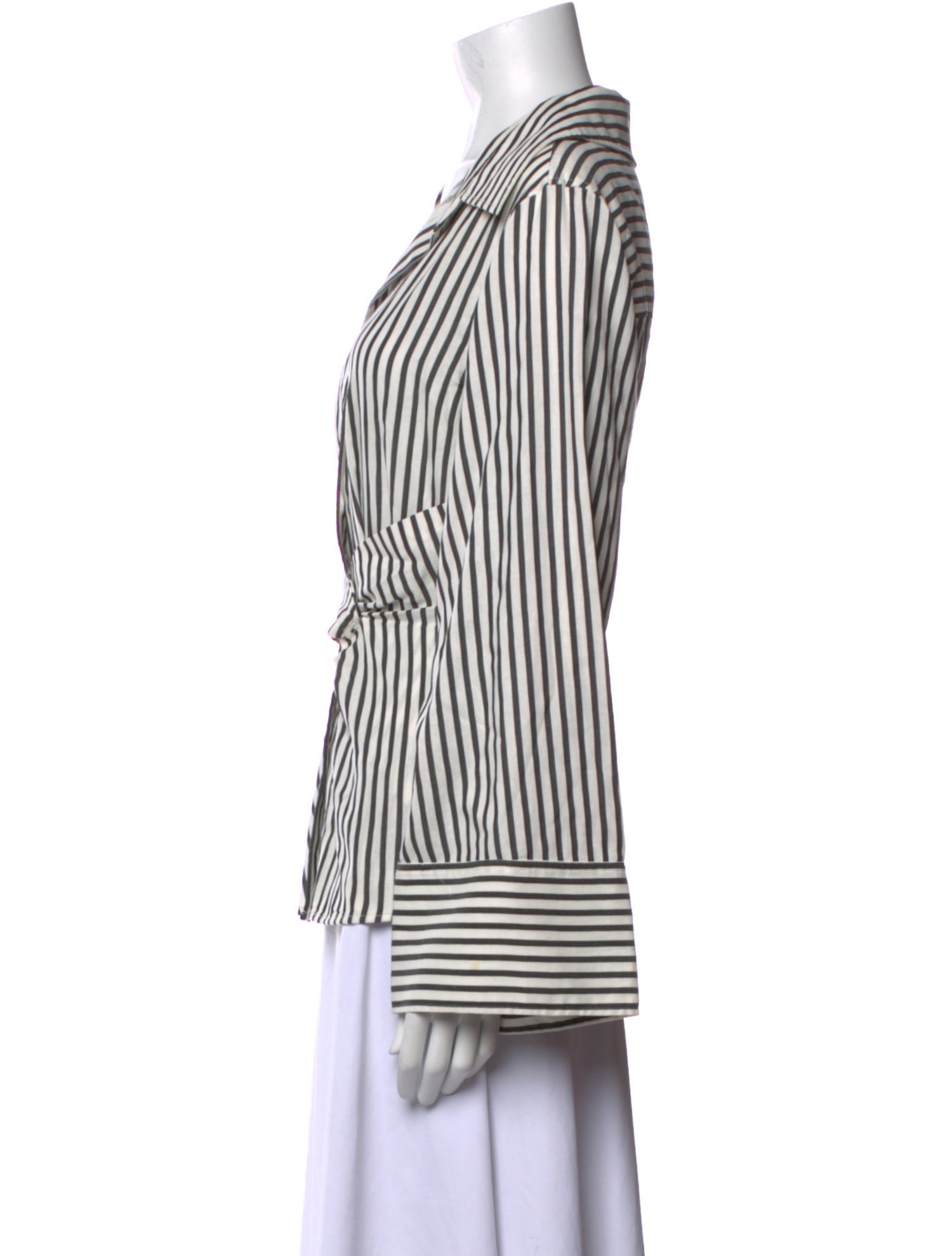 FRAME Striped Long Sleeve Button-Up Top