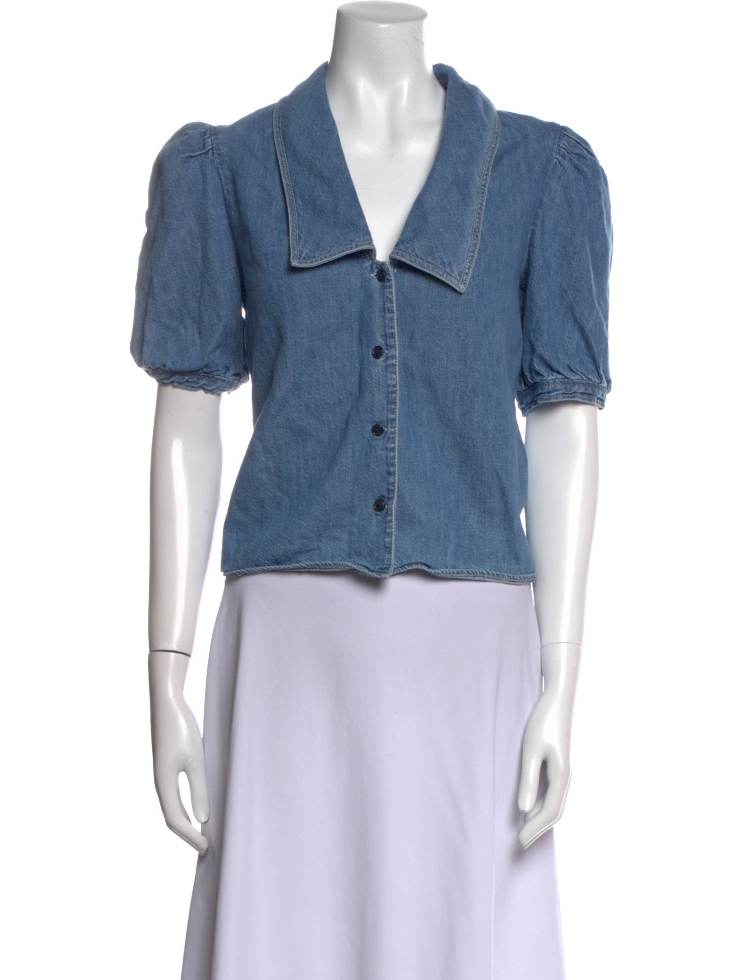 FRAME V-Neck Short Sleeve Crop Top