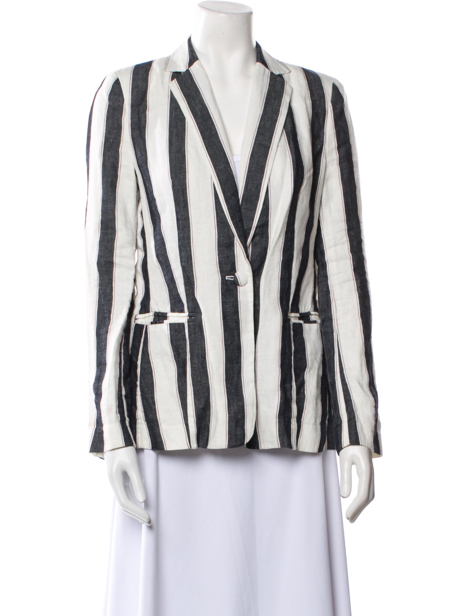 FRAME Linen Striped Blazer