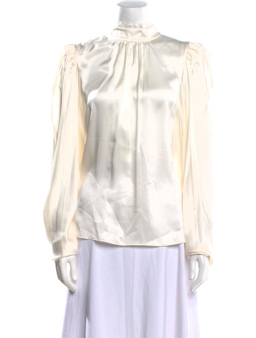 FRAME Silk Mock Neck Blouse