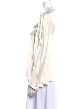 FRAME Silk Mock Neck Blouse