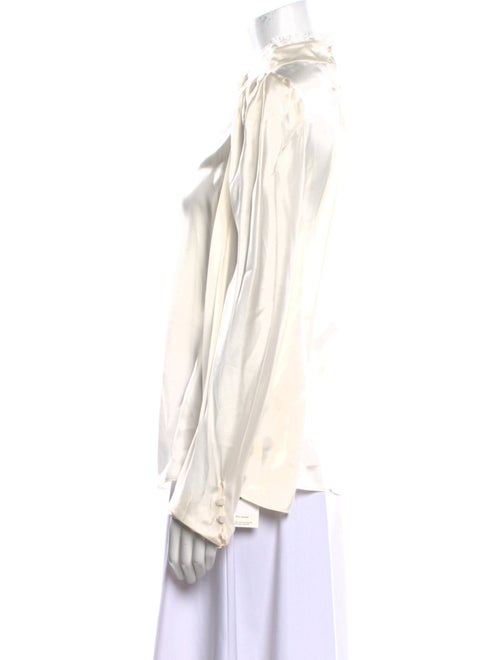 FRAME Silk Mock Neck Blouse